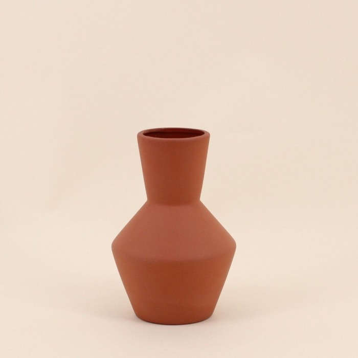 Vase géométrique céramique blanc 20cm | Hashtag Déco
