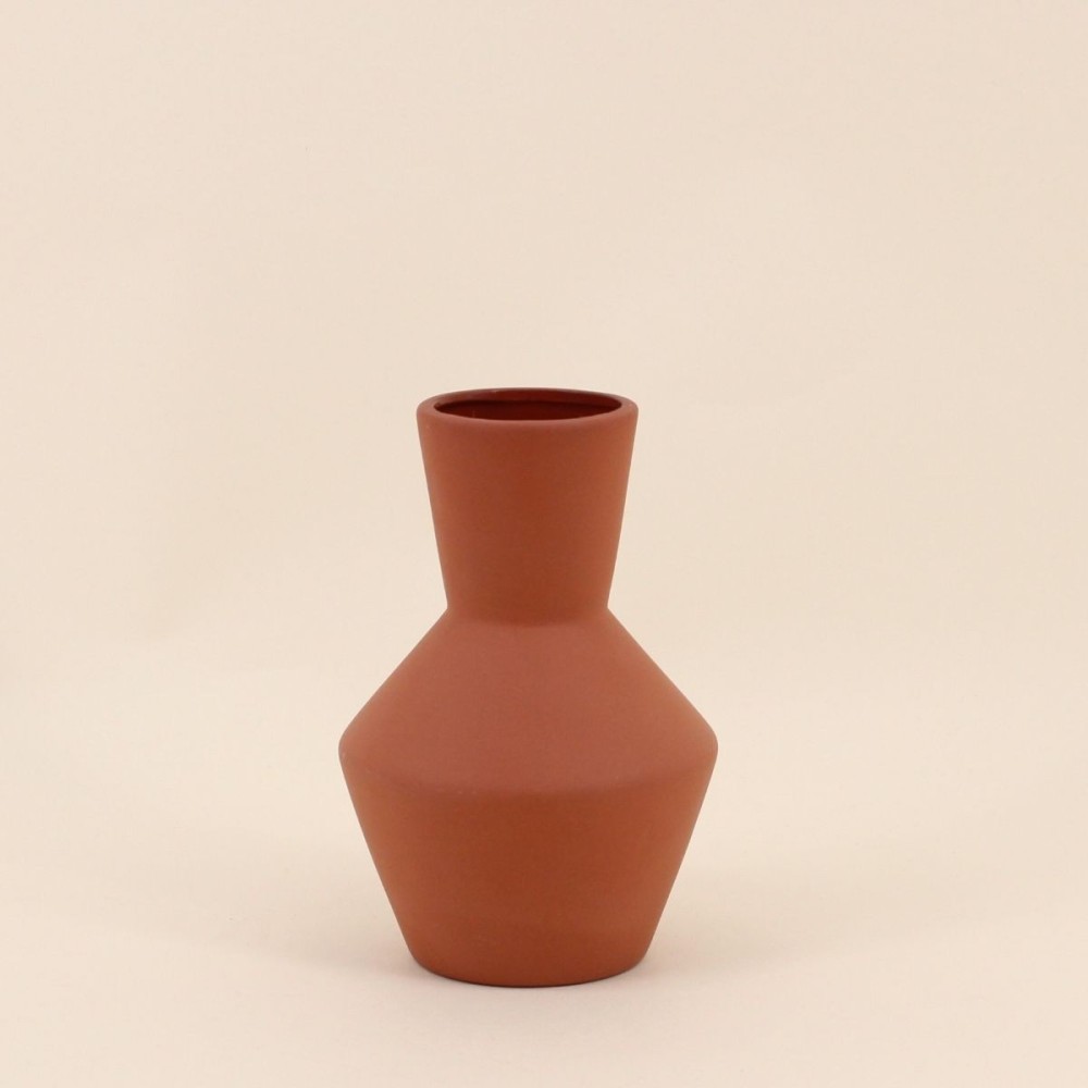 Vase géométrique céramique blanc 20cm | Hashtag Déco