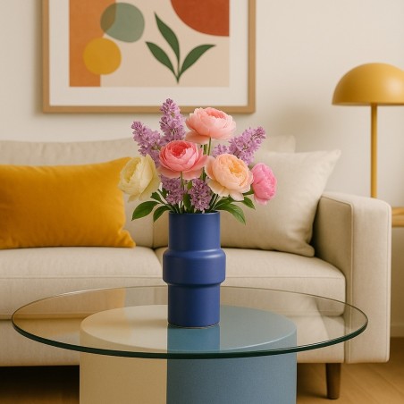 Vase tube rond 20cm en verre transparent | Hashtag Déco