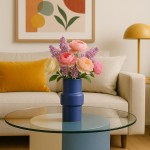 Vase tube rond 20cm en verre transparent | Hashtag Déco