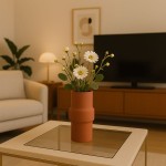 Vase tube rond 20cm en verre transparent | Hashtag Déco