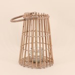 Lanterne en rotin conique beige 30cm | Hashtag Déco