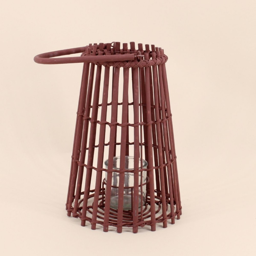 Lanterne en rotin conique beige 30cm | Hashtag Déco