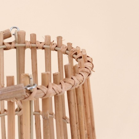 Lanterne en rotin conique beige 30cm | Hashtag Déco