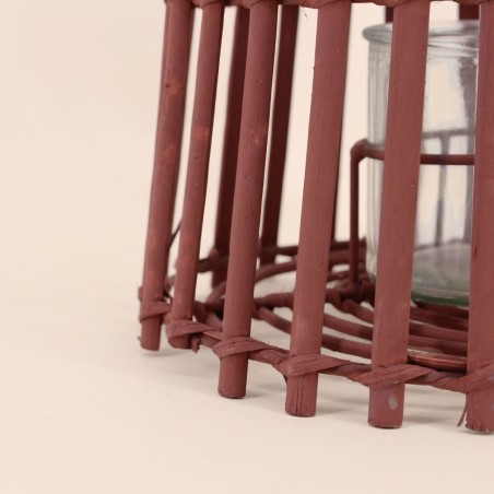 Lanterne en rotin conique beige 30cm | Hashtag Déco