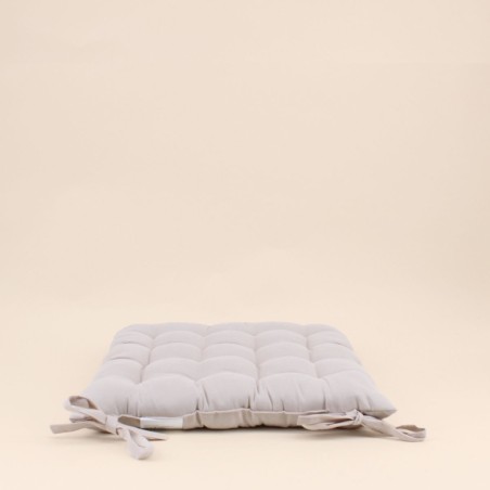 Lot de 4 galettes de chaises coton beige 40x40cm | Hashtag Dé