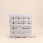 Lot de 4 galettes de chaises coton beige 40x40cm | Hashtag Dé