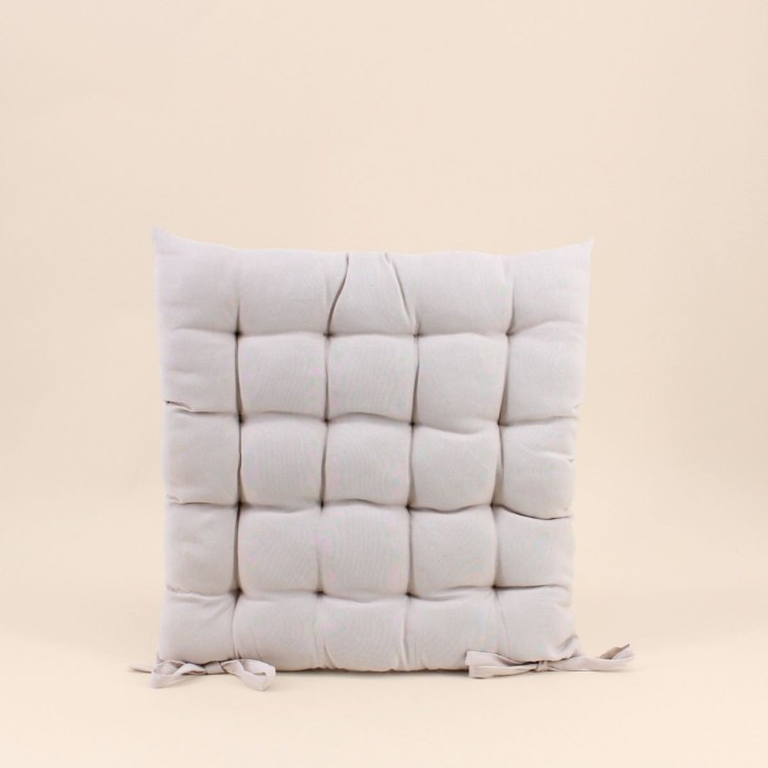 Galette de chaise coton beige 40x40 cm | Hashtag Déco