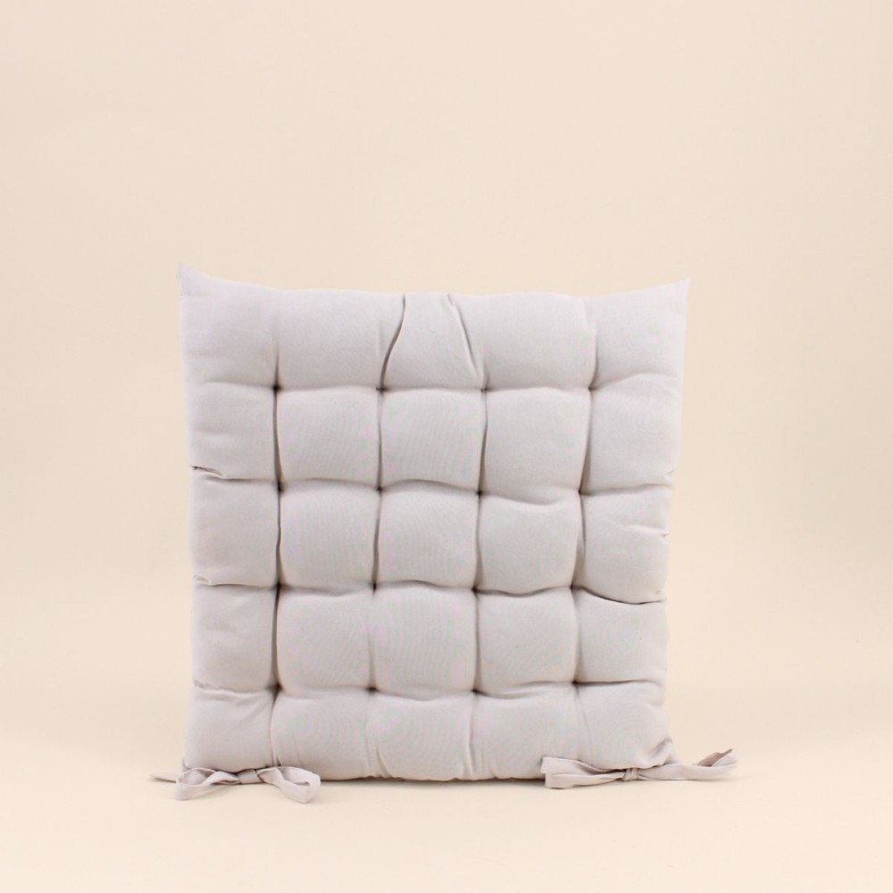 Galette de chaise coton beige 40x40 cm | Hashtag Déco