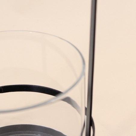 Lanterne métal noir et verre 20x10cm élégante | Hashtag Déco