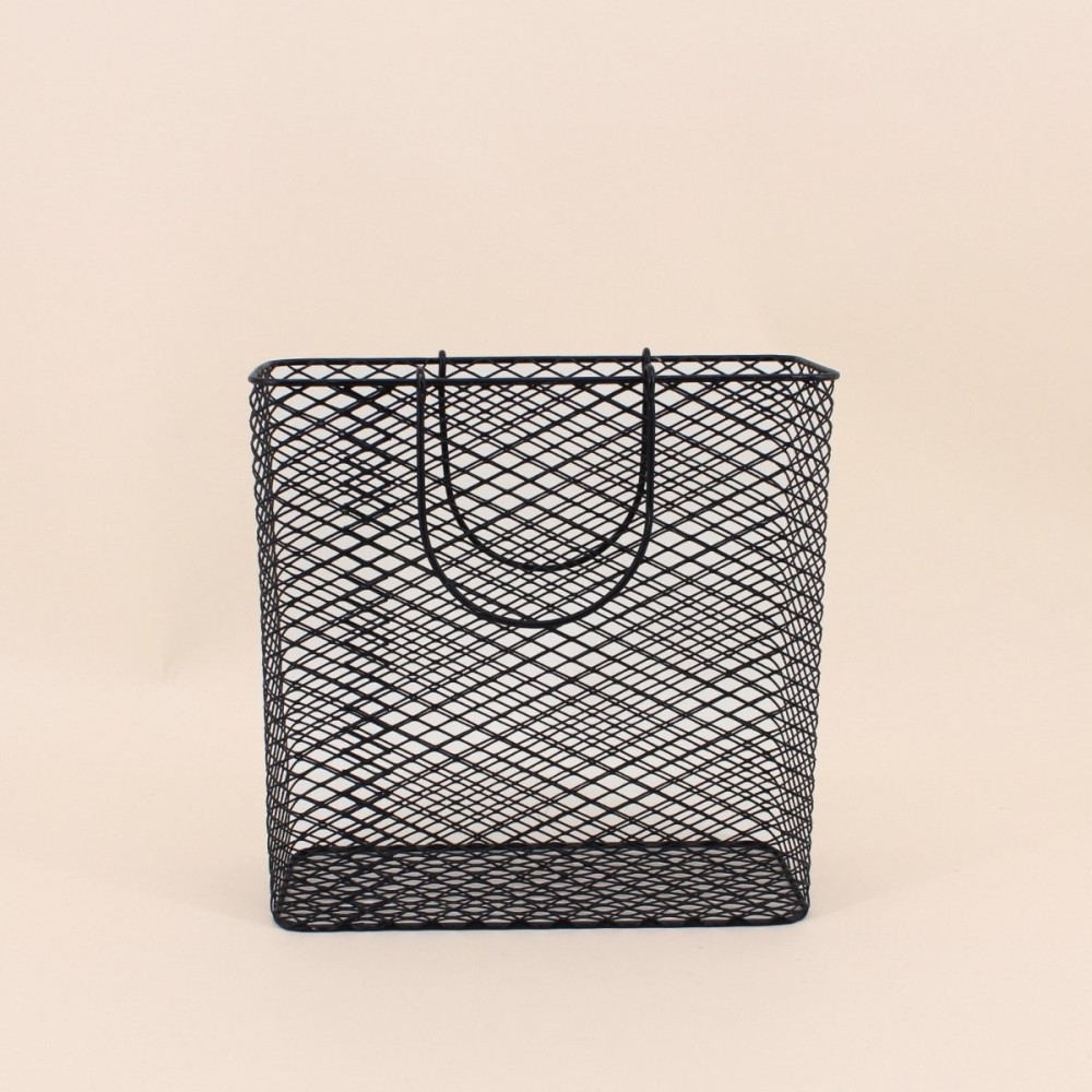 Panier porte magazine en métal noir élégant | Hashtag Déco