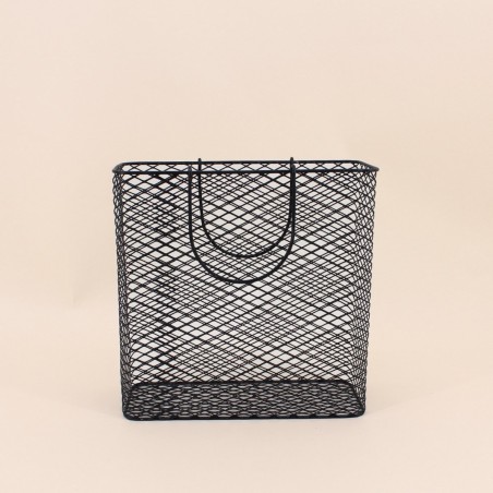 Panier porte magazine en métal noir élégant | Hashtag Déco