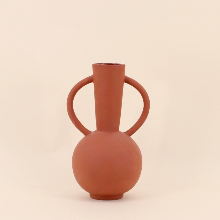 Vase double anses en céramique blanc 29cm | Hashtag Déco