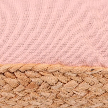 Coussin de sol tissu et jute 40x40cm beige | Hashtag Déco