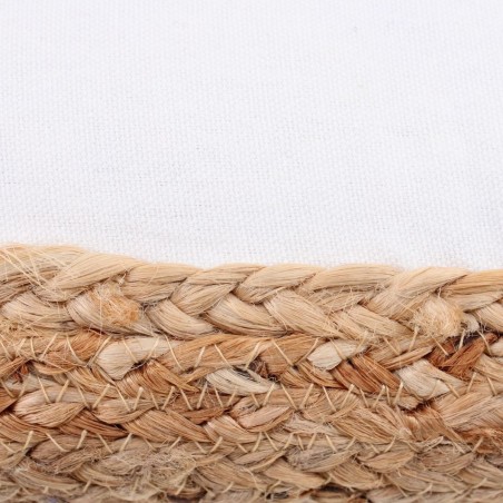 Coussin de sol tissu et jute 40x40cm beige | Hashtag Déco