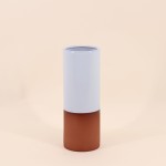 Vase tube céramique bicolore 25cm élégant | Hashtag Déco