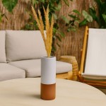 Vase tube céramique bicolore 25cm élégant | Hashtag Déco