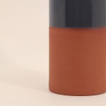 Vase tube céramique bicolore 25cm élégant | Hashtag Déco