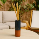 Vase tube céramique bicolore 25cm élégant | Hashtag Déco