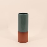 Vase tube céramique bicolore 25cm élégant | Hashtag Déco