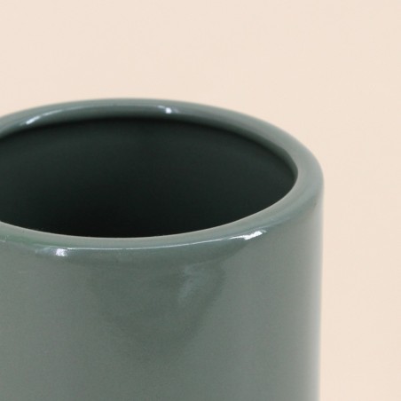 Vase tube céramique bicolore 25cm élégant | Hashtag Déco