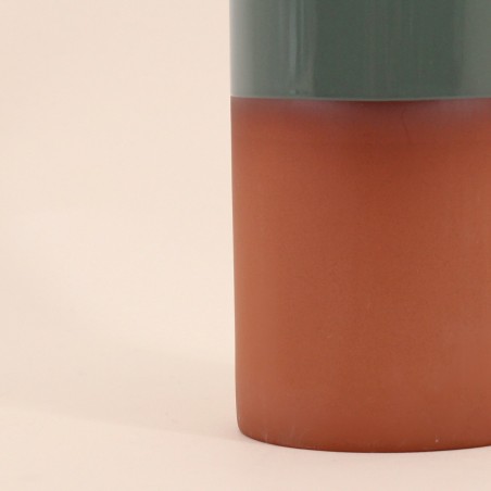 Vase tube céramique bicolore 25cm élégant | Hashtag Déco