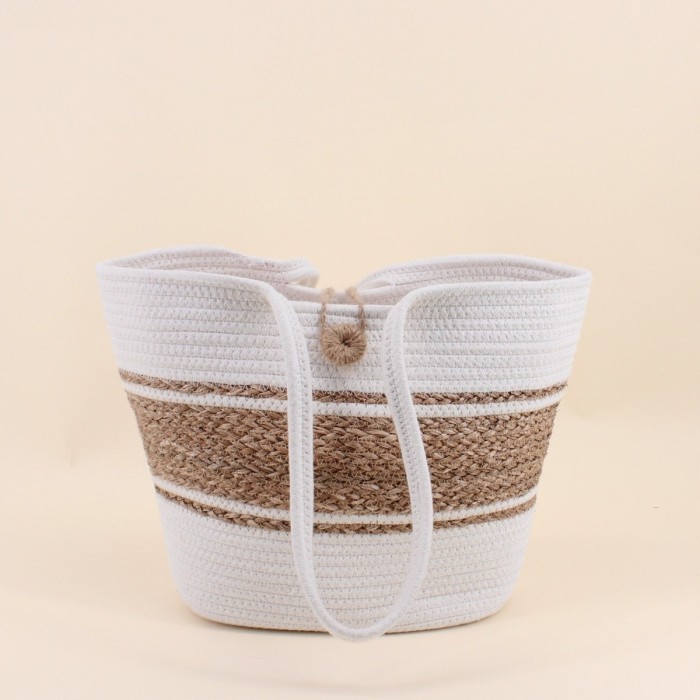 Sac cabas naturel en coton beige | Hashtag Déco