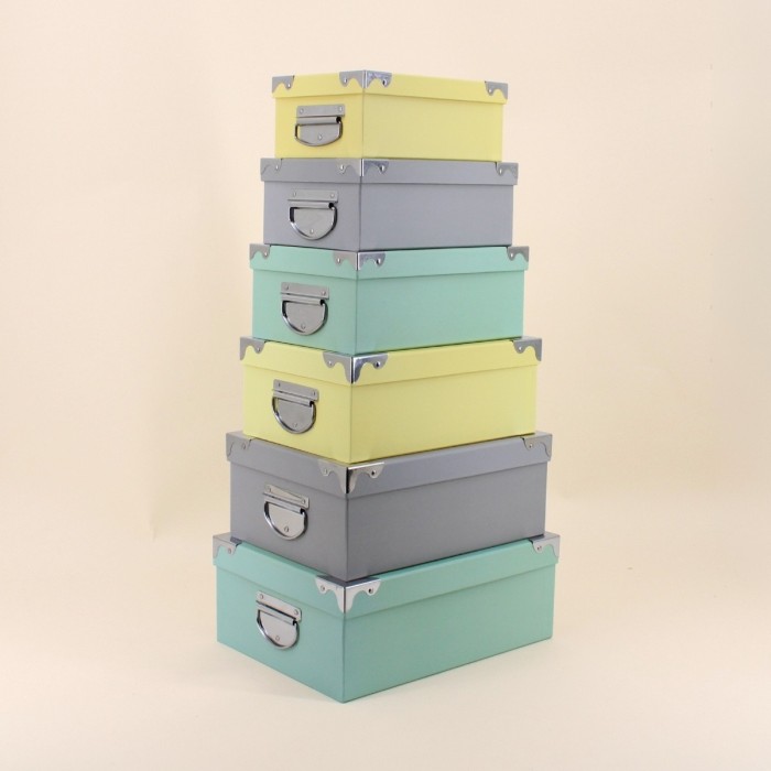 Boites de rangement tricolores en métal | Hashtag Déco