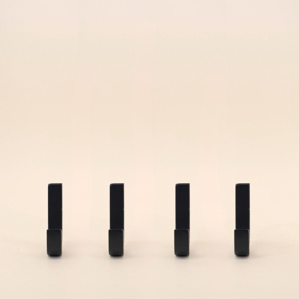 Lot de 4 patères minimalistes bois noires | Hashtag Déco