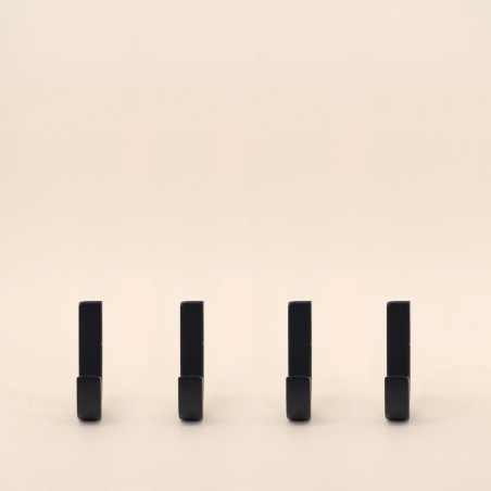 Lot de 4 patères minimalistes bois noires | Hashtag Déco