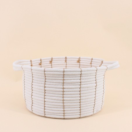 Panier en corde beige avec poignées 27x16cm | Hashtag Déco