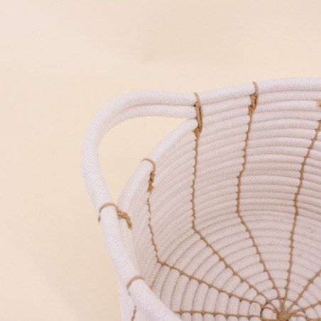 Panier en corde beige avec poignées 24x14cm | Hashtag Déco