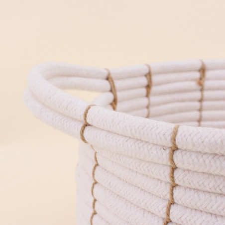 Set de 2 paniers en corde beige avec poignées | Hashtag Déco