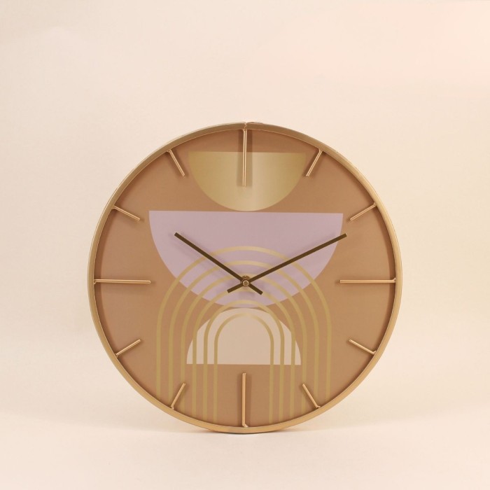Horloge ronde métal doré 40cm élégante | Hashtag Déco