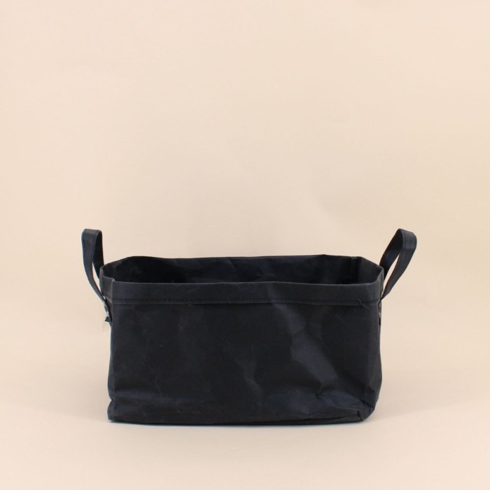 Panier rectangulaire noir osier 36x26cm | Hashtag Déco