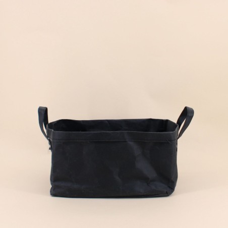 Panier rectangulaire noir osier 36x26cm | Hashtag Déco