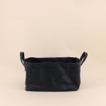 Panier rectangulaire noir en osier 33x23cm | Hashtag Déco