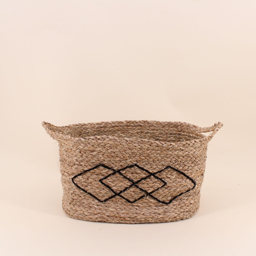 Panier rectangulaire fibres naturelles beige | Hashtag Déco