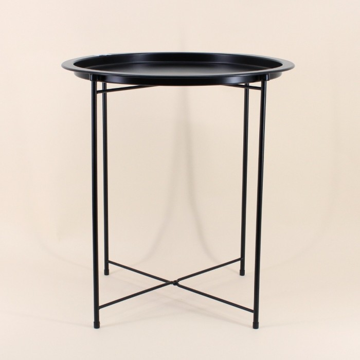 Bout de canapé rond métal noir 47x50 cm | Hashtag Déco