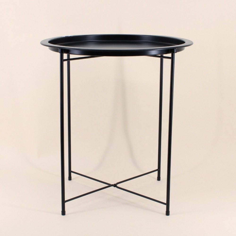 Bout de canapé rond métal noir 47x50 cm | Hashtag Déco