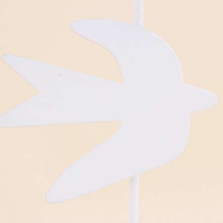 Bougeoir oiseau métal blanc 20cm élégant | Hashtag Déco