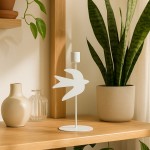 Lot de 3 bougeoirs oiseau métal blanc | Hashtag Déco