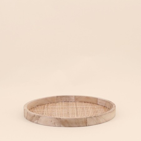 Plateau rond cannage naturel 28cm | Hashtag Déco