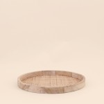 Set de 2 plateaux ronds cannage naturel | Hashtag Déco