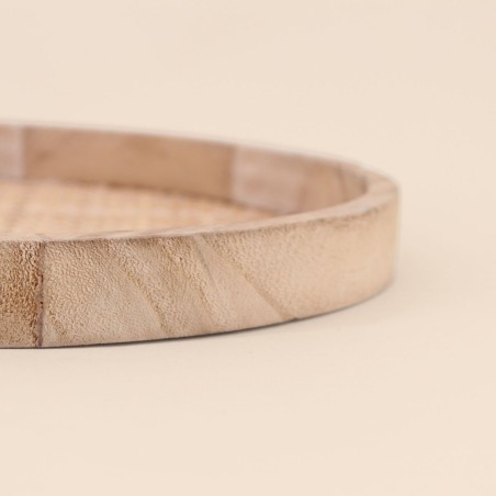 Set de 2 plateaux ronds cannage naturel | Hashtag Déco