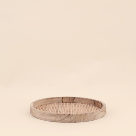 Set de 2 plateaux ronds cannage naturel | Hashtag Déco