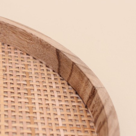 Set de 2 plateaux ronds cannage naturel | Hashtag Déco