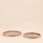 Set de 2 plateaux ronds cannage naturel | Hashtag Déco