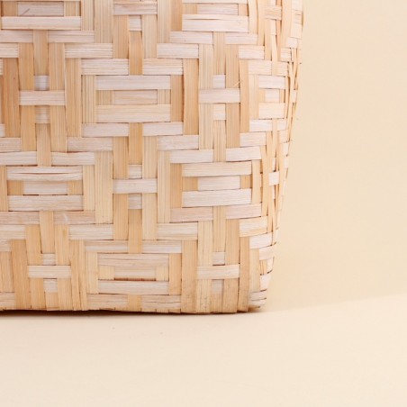 Panier en bambou naturel avec couvercle 51cm | Hashtag Déco