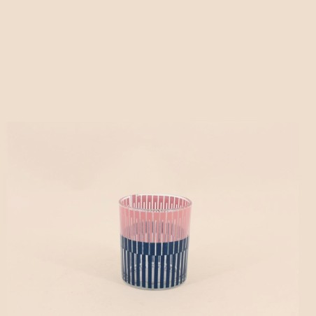 Lot de 3 photophores en verre imprimé coloré | Hashtag Déco
